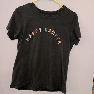 Lucky Brand Happy Camper Distressed Tee